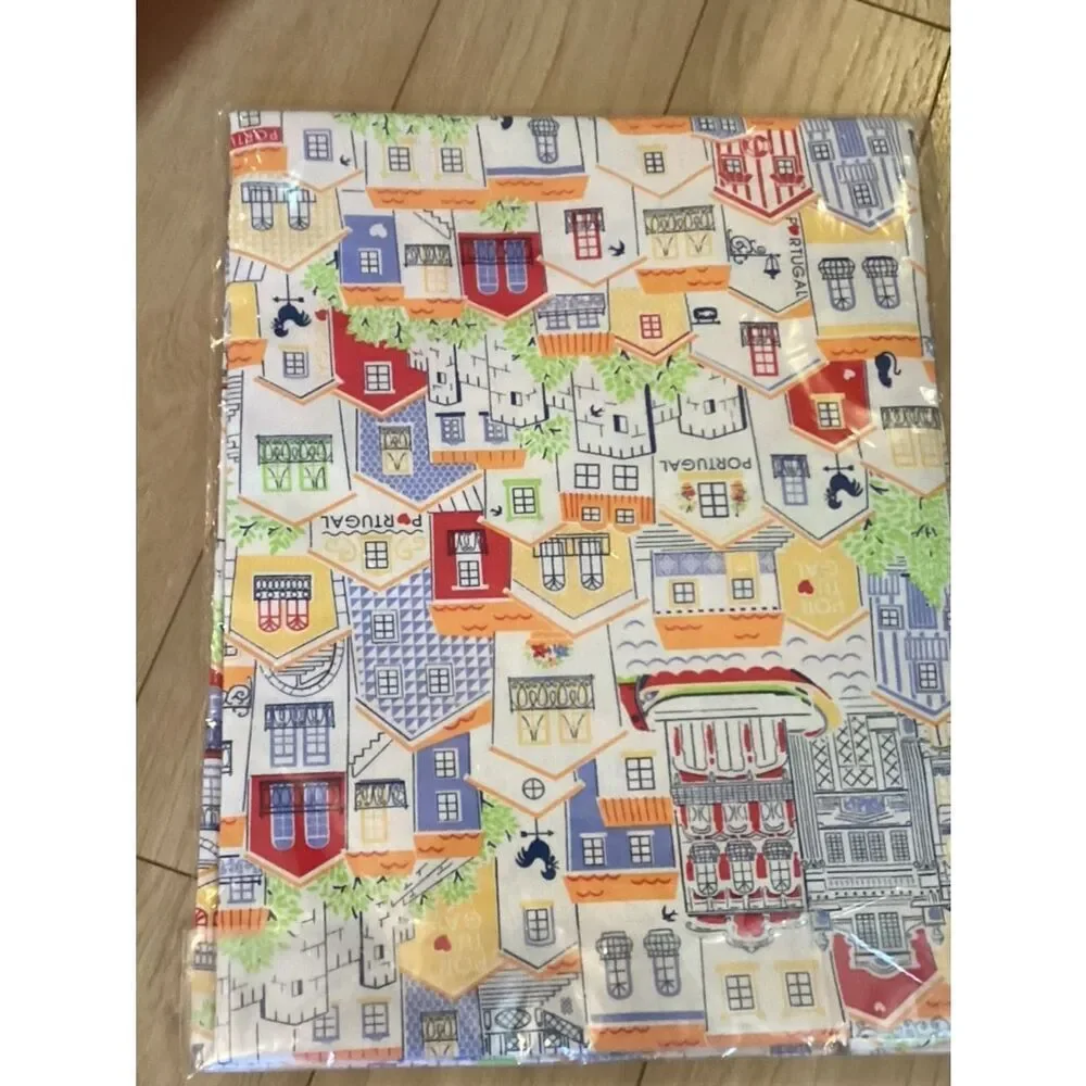 NWT. Portugal Towns 100% Cotton Fabric/Tablecloth